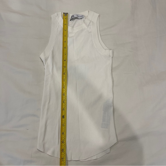 Zara Ribbed Tank Top White Women's Size Small - Picture 6 of 6